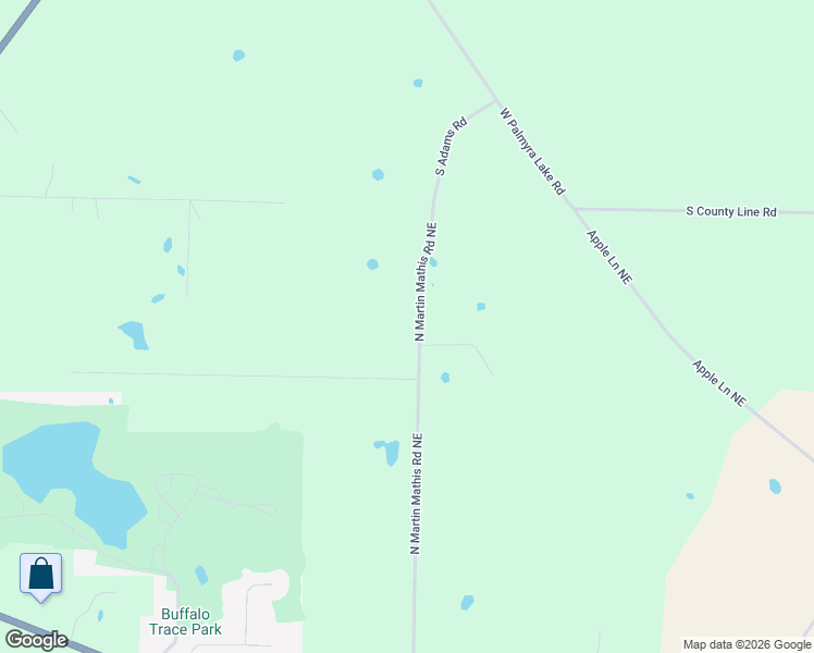 map of restaurants, bars, coffee shops, grocery stores, and more near 14755 North Martin Mathis Road Northeast in Palmyra