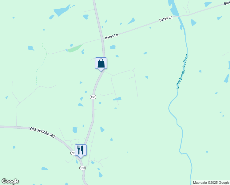 map of restaurants, bars, coffee shops, grocery stores, and more near 1 Jericho Ridge Court in Smithfield