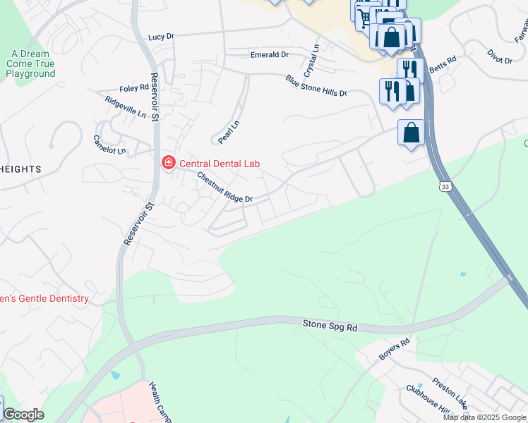 map of restaurants, bars, coffee shops, grocery stores, and more near 396 Arrowwood Drive in Harrisonburg