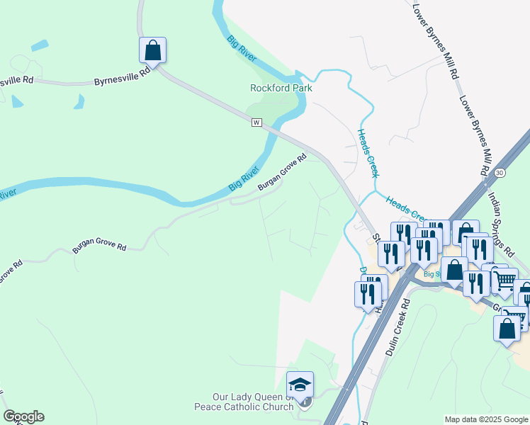 map of restaurants, bars, coffee shops, grocery stores, and more near 7015 Lower Grove Road in House Springs
