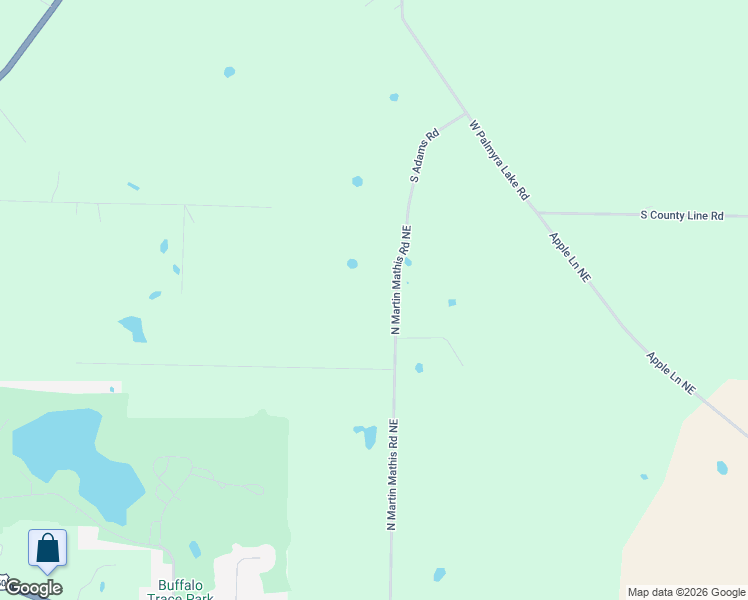 map of restaurants, bars, coffee shops, grocery stores, and more near 14755 North Martin Mathis Road Northeast in Palmyra