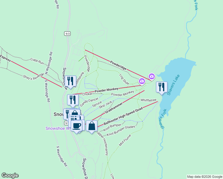 map of restaurants, bars, coffee shops, grocery stores, and more near Shamrock Condos to Powderidge Run in Dunmore