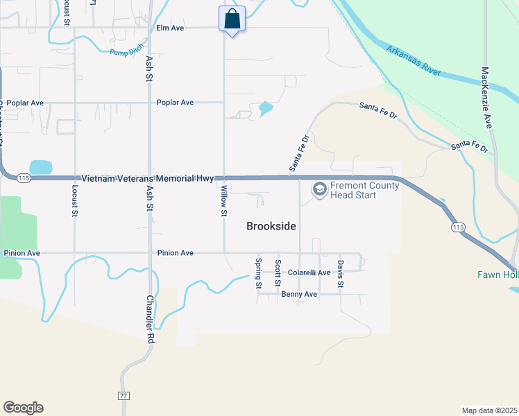 map of restaurants, bars, coffee shops, grocery stores, and more near 1706 Willow Street in Cañon City
