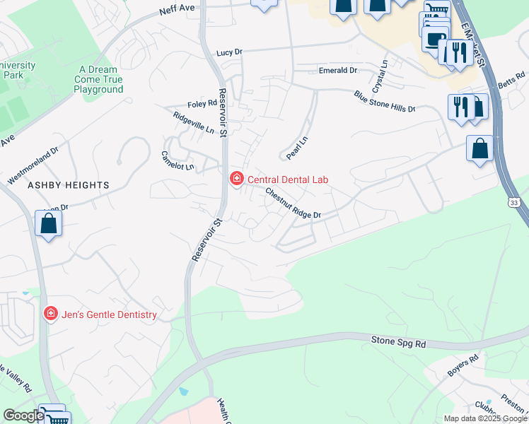 map of restaurants, bars, coffee shops, grocery stores, and more near 510 Davis Mills Drive in Harrisonburg