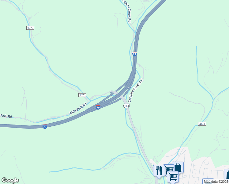 map of restaurants, bars, coffee shops, grocery stores, and more near Mile Fork Road in Charleston