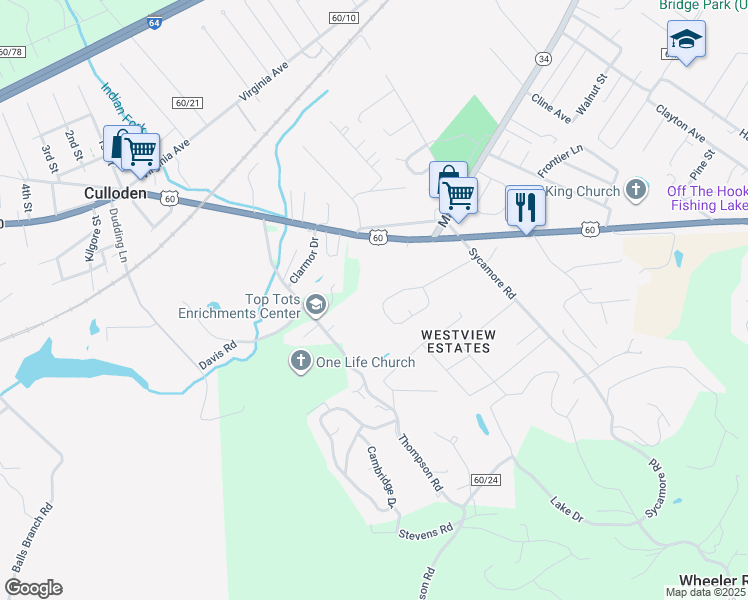 map of restaurants, bars, coffee shops, grocery stores, and more near 248 Willard Circle in Hurricane