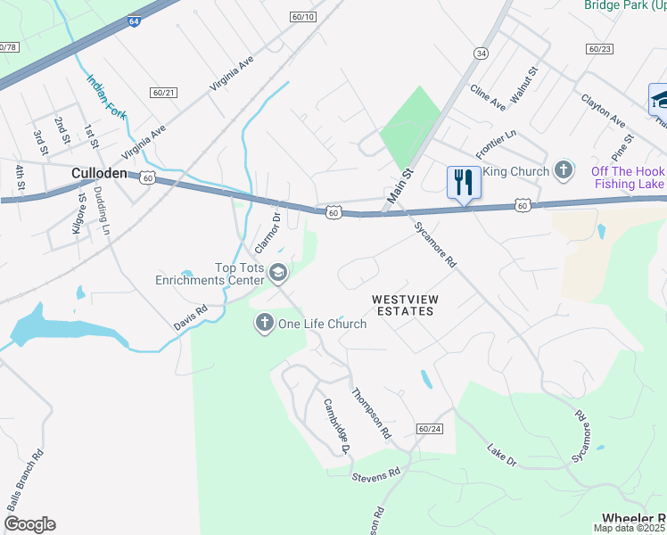 map of restaurants, bars, coffee shops, grocery stores, and more near 248 Willard Circle in Hurricane