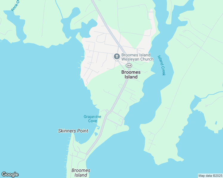 map of restaurants, bars, coffee shops, grocery stores, and more near 4045 Songbird Lane in Broomes Island