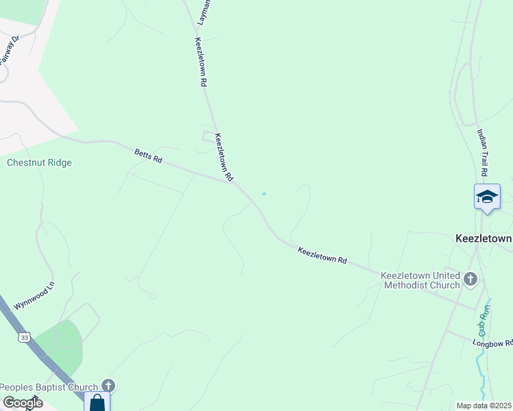 map of restaurants, bars, coffee shops, grocery stores, and more near Keezletown Road in Keezletown