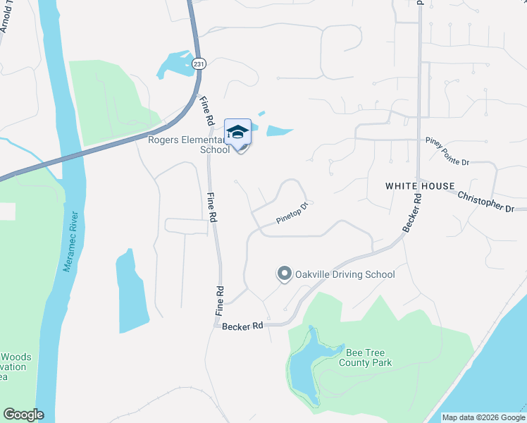 map of restaurants, bars, coffee shops, grocery stores, and more near 7945 Pinetop Drive in St. Louis