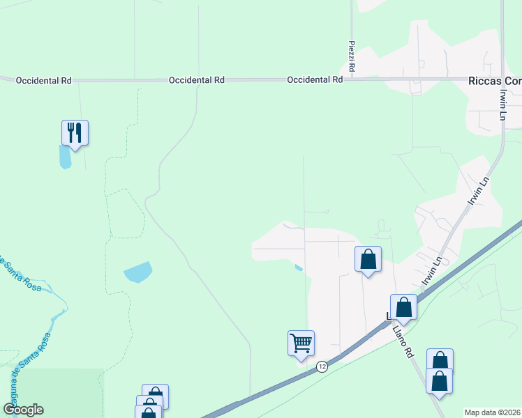 map of restaurants, bars, coffee shops, grocery stores, and more near 5657 Ver-Ni Road in Sebastopol