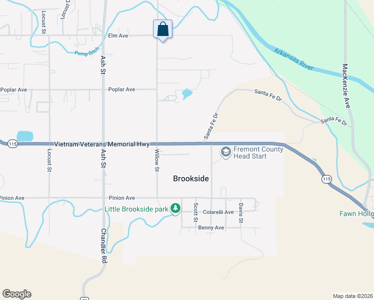 map of restaurants, bars, coffee shops, grocery stores, and more near 1706 Willow Street in Cañon City