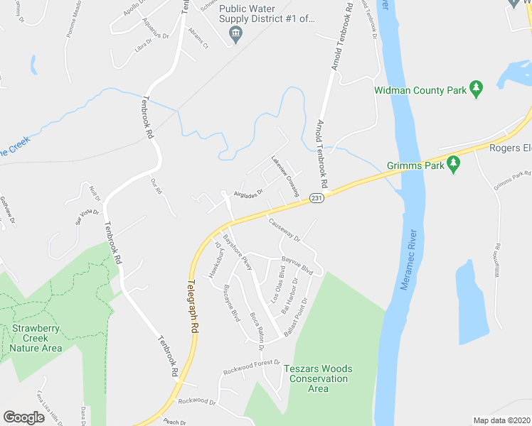 map of restaurants, bars, coffee shops, grocery stores, and more near Telegraph Road in Arnold