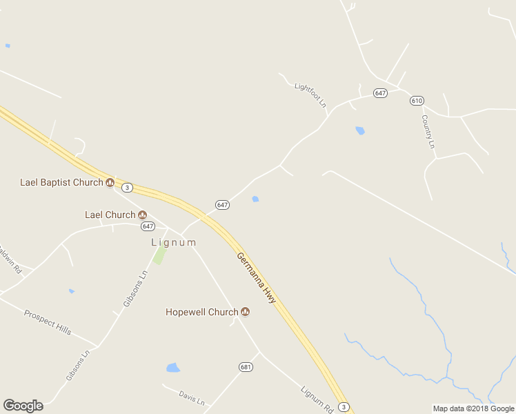 map of restaurants, bars, coffee shops, grocery stores, and more near 23458 Revercomb Road in Lignum