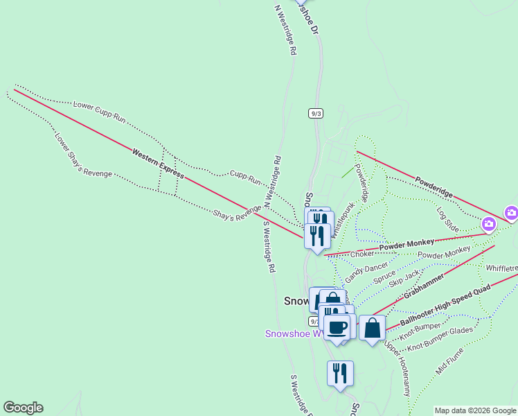 map of restaurants, bars, coffee shops, grocery stores, and more near West Ridge Road North in Dunmore