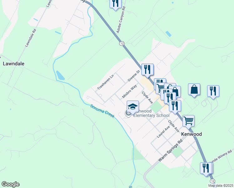 map of restaurants, bars, coffee shops, grocery stores, and more near 8812 Brown Avenue in Kenwood