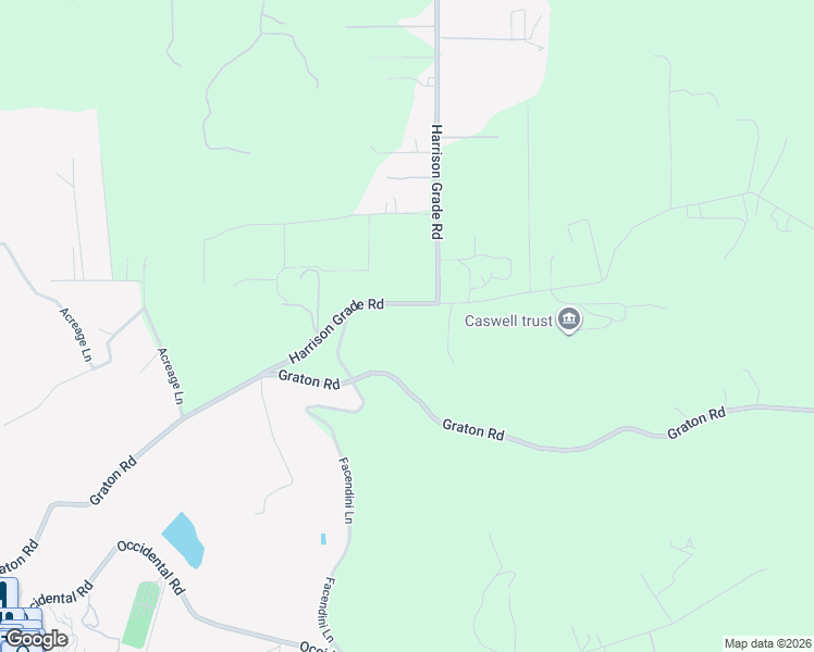map of restaurants, bars, coffee shops, grocery stores, and more near 3433 Harrison Grade Road in Sebastopol