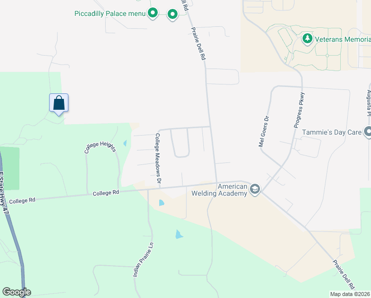 map of restaurants, bars, coffee shops, grocery stores, and more near 376 Meadow View Circle in Union
