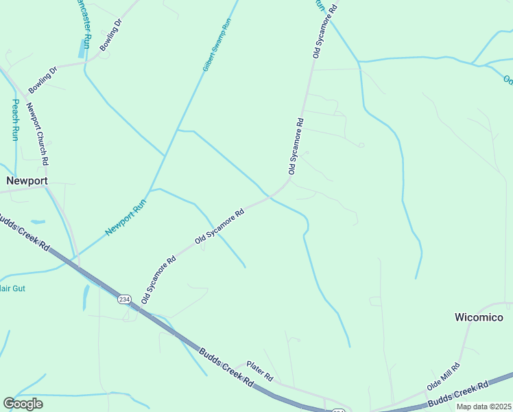 map of restaurants, bars, coffee shops, grocery stores, and more near Old Sycamore Road in Charlotte Hall