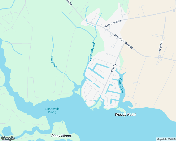 map of restaurants, bars, coffee shops, grocery stores, and more near 11244 West Marie Drive in Bishopville
