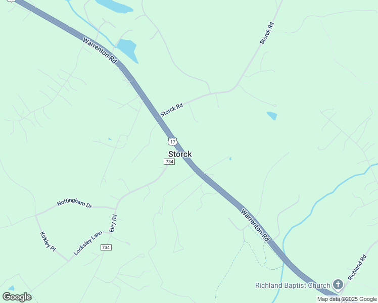 map of restaurants, bars, coffee shops, grocery stores, and more near 2736 Warrenton Road in Fredericksburg