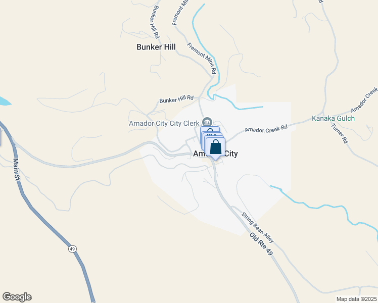 map of restaurants, bars, coffee shops, grocery stores, and more near 14240 Main Street in Amador City