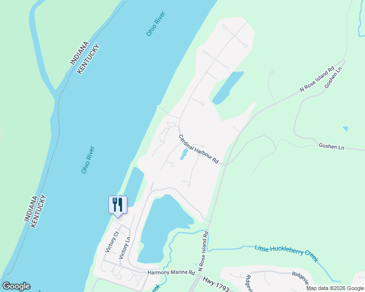 map of restaurants, bars, coffee shops, grocery stores, and more near 1911 Landing Road in Prospect