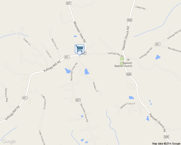 map of restaurants, bars, coffee shops, grocery stores, and more near 1250 Mountain View Road in Fredericksburg