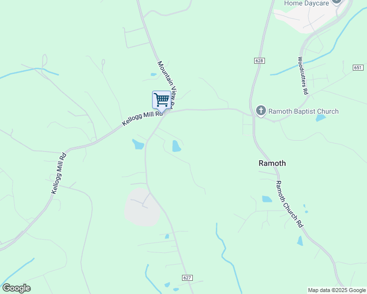 map of restaurants, bars, coffee shops, grocery stores, and more near 1250 Mountain View Road in Fredericksburg