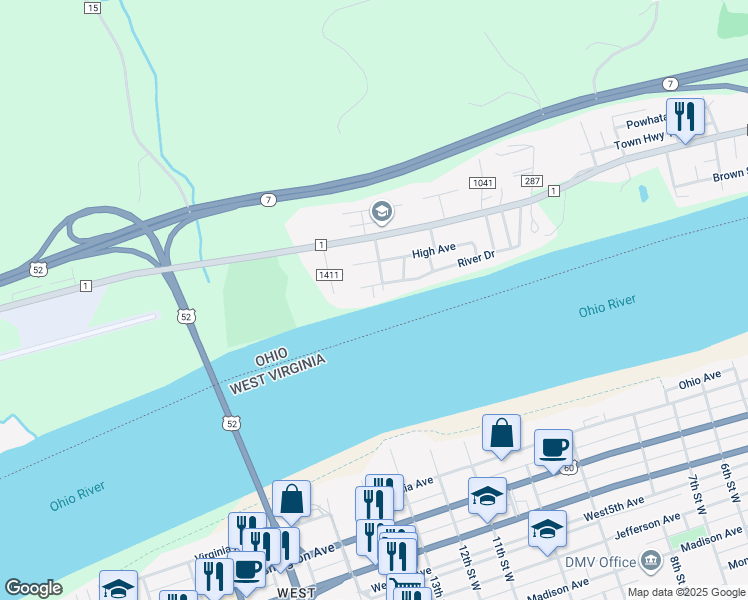 map of restaurants, bars, coffee shops, grocery stores, and more near 10 Pvt Dr 149 in Chesapeake