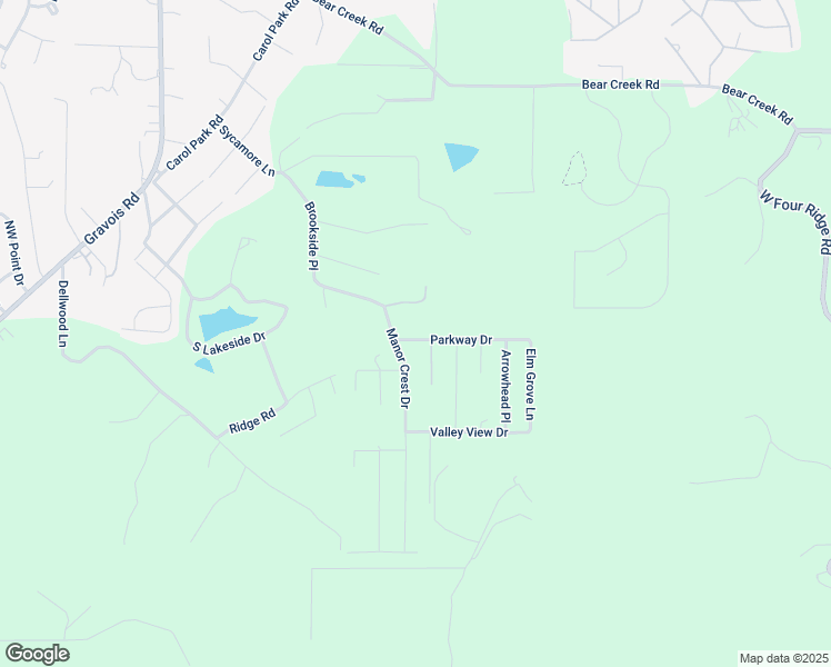 map of restaurants, bars, coffee shops, grocery stores, and more near 5875 Parkway Drive in House Springs