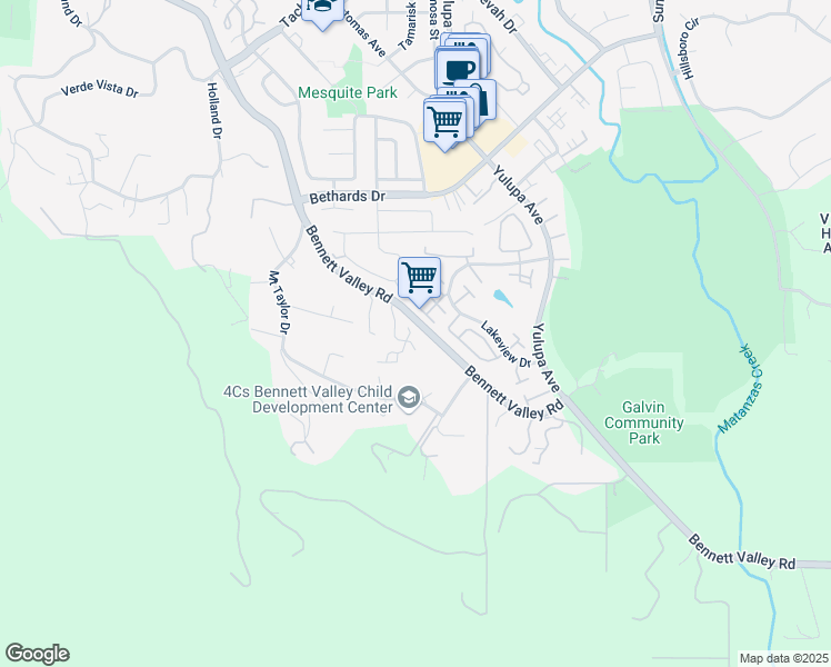 map of restaurants, bars, coffee shops, grocery stores, and more near 4450 Bennett Valley Road in Santa Rosa