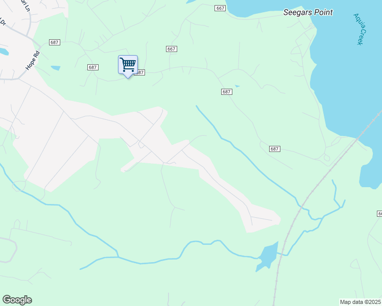 map of restaurants, bars, coffee shops, grocery stores, and more near 102 Jib Drive in Stafford