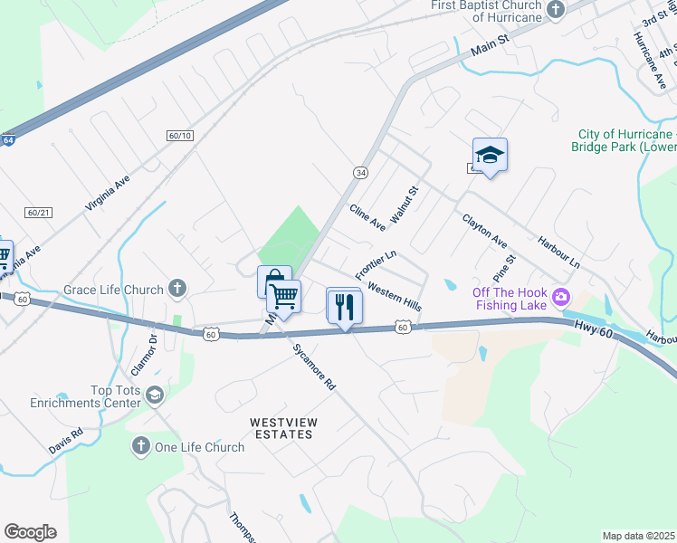 map of restaurants, bars, coffee shops, grocery stores, and more near 14 Cactus-Lane in Hurricane