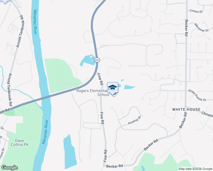 map of restaurants, bars, coffee shops, grocery stores, and more near 7672 Fine Road in St. Louis