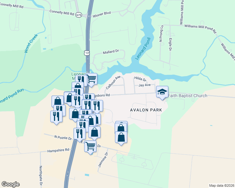 map of restaurants, bars, coffee shops, grocery stores, and more near 30312 Dagsboro Road in Salisbury