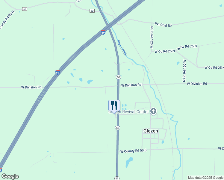map of restaurants, bars, coffee shops, grocery stores, and more near 119 Indiana 57 in Petersburg