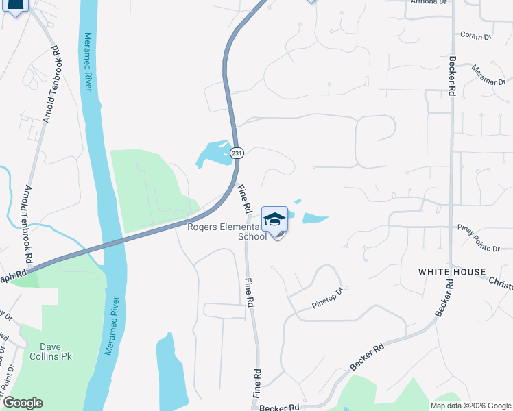 map of restaurants, bars, coffee shops, grocery stores, and more near 7672 Fine Road in St. Louis