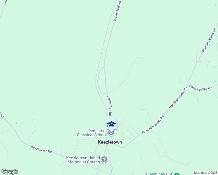 map of restaurants, bars, coffee shops, grocery stores, and more near 2000-2666 Indian Trail Road in Keezletown