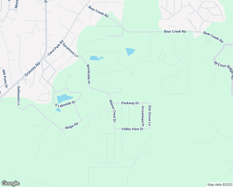 map of restaurants, bars, coffee shops, grocery stores, and more near 5875 Parkway Drive in House Springs