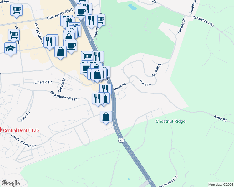 map of restaurants, bars, coffee shops, grocery stores, and more near 2378 Alston Circle in Harrisonburg