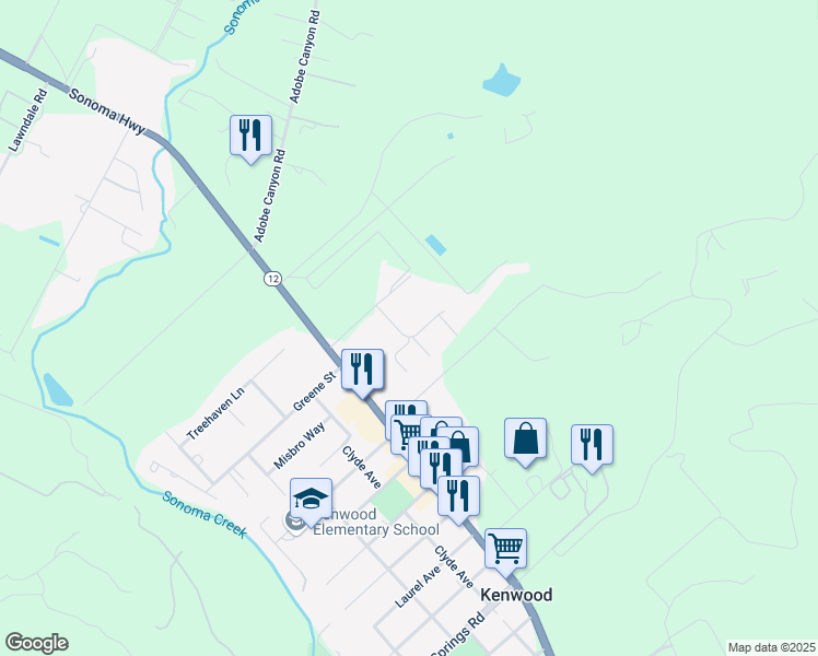 map of restaurants, bars, coffee shops, grocery stores, and more near 8811 Egg Farm Road in Kenwood