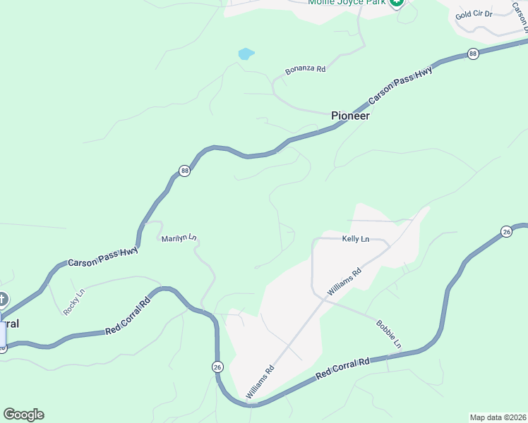 map of restaurants, bars, coffee shops, grocery stores, and more near 14825 Raven Road in Pioneer