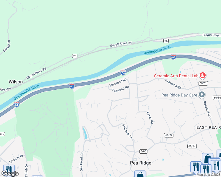 map of restaurants, bars, coffee shops, grocery stores, and more near 580 Tallwood Rd in Huntington