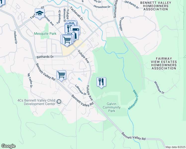 map of restaurants, bars, coffee shops, grocery stores, and more near 3080 Yulupa Avenue in Santa Rosa