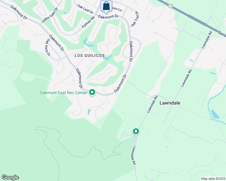 map of restaurants, bars, coffee shops, grocery stores, and more near 8189 Oakmont Drive in Santa Rosa
