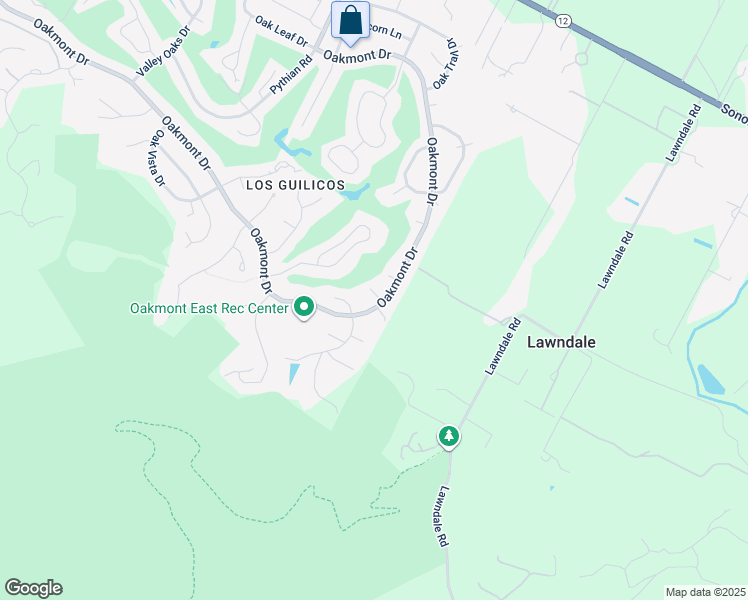 map of restaurants, bars, coffee shops, grocery stores, and more near 8189 Oakmont Drive in Santa Rosa