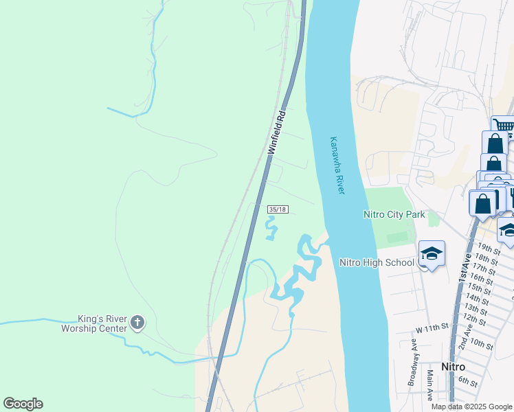map of restaurants, bars, coffee shops, grocery stores, and more near 648 Winfield Road in Saint Albans