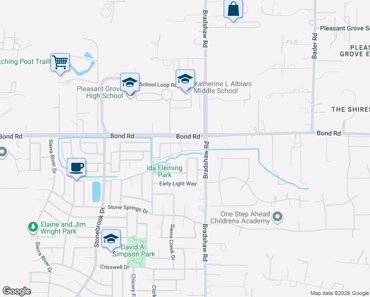 map of restaurants, bars, coffee shops, grocery stores, and more near 9227 Purple Skies Court in Elk Grove
