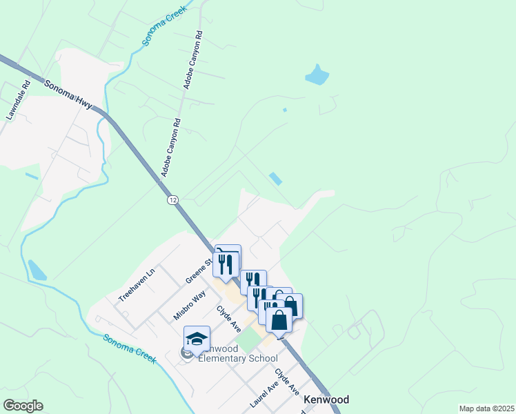 map of restaurants, bars, coffee shops, grocery stores, and more near 8811 Egg Farm Road in Kenwood